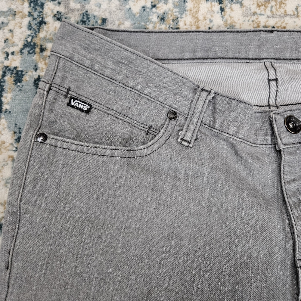 Vans Mens Skinny Jeans 32 x 32 Gray Stretch Denim Off The Wall Skate Style - Picture 3 of 10